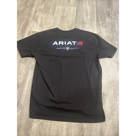 ARIAT Men’s International Premium Quality Double Sided T-Shirt Tee Black Size XL - Picture 3 of 9